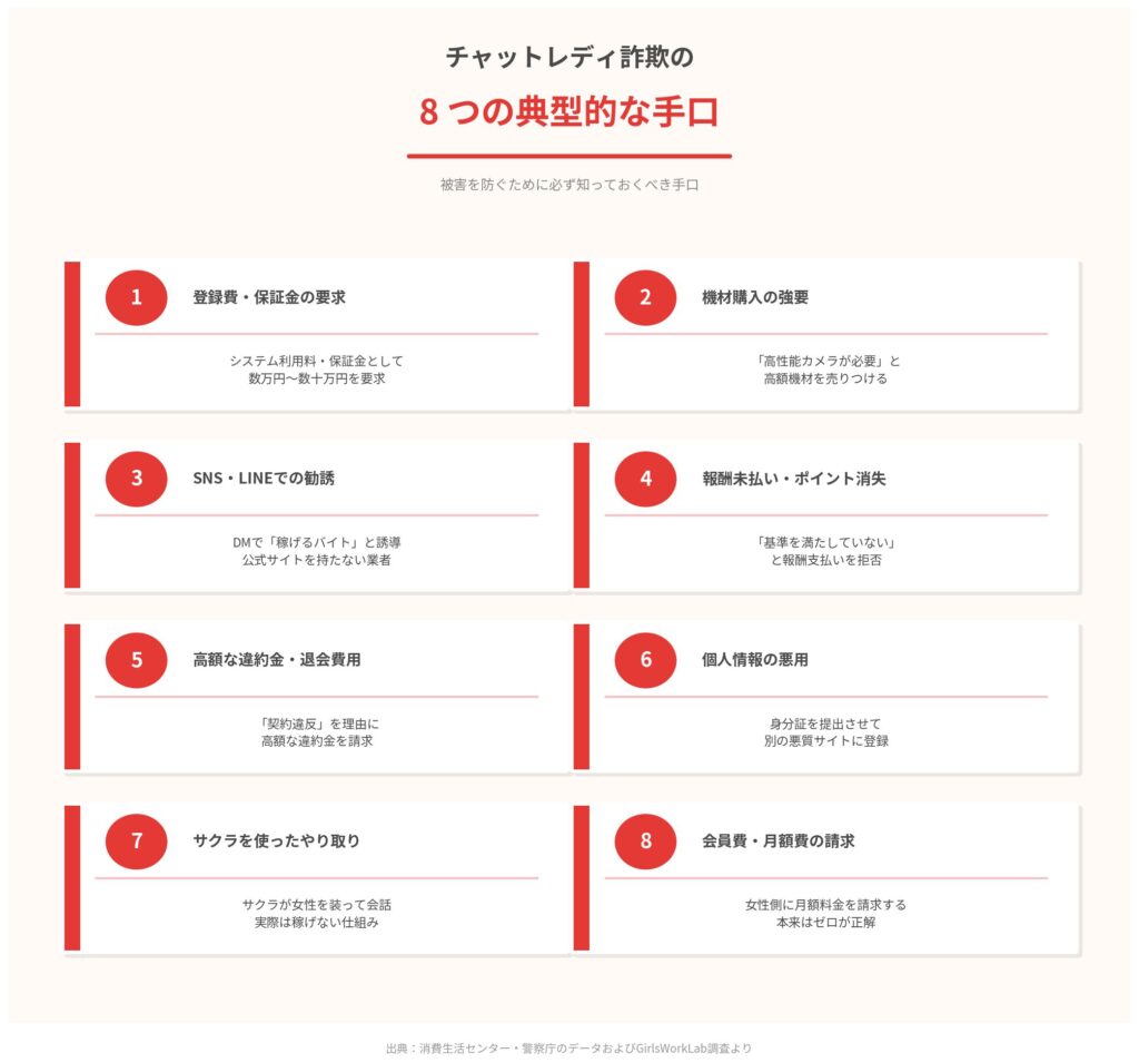 チャットレディ詐欺の8つの典型的な手口