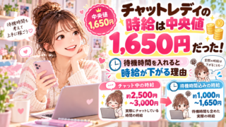 チャットレディの時給は中央値1,650円だった!待機時間を入れると時給が下がる理由