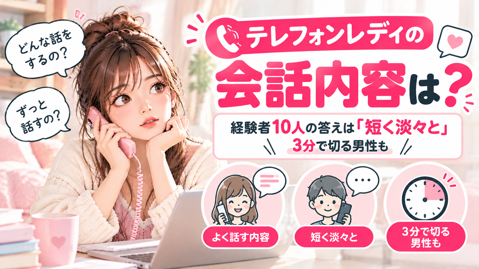 テレフォンレディの会話内容は？経験者10人の答えは「短く淡々と」、3分で切る男性も